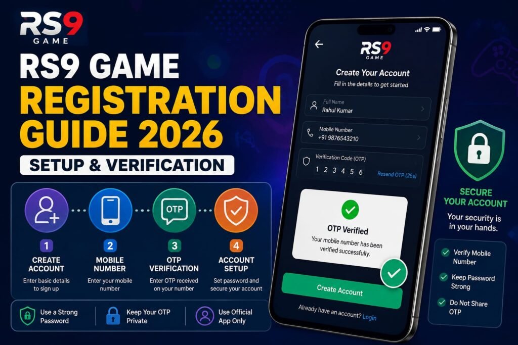 RS9 Game Registration Guide 2026 setup OTP verification and account security